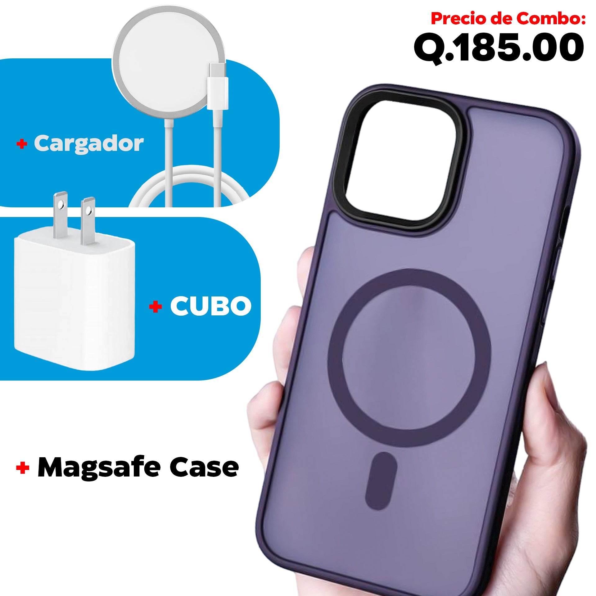 Combo Magsafe IPhone Case+Cable+Cubo